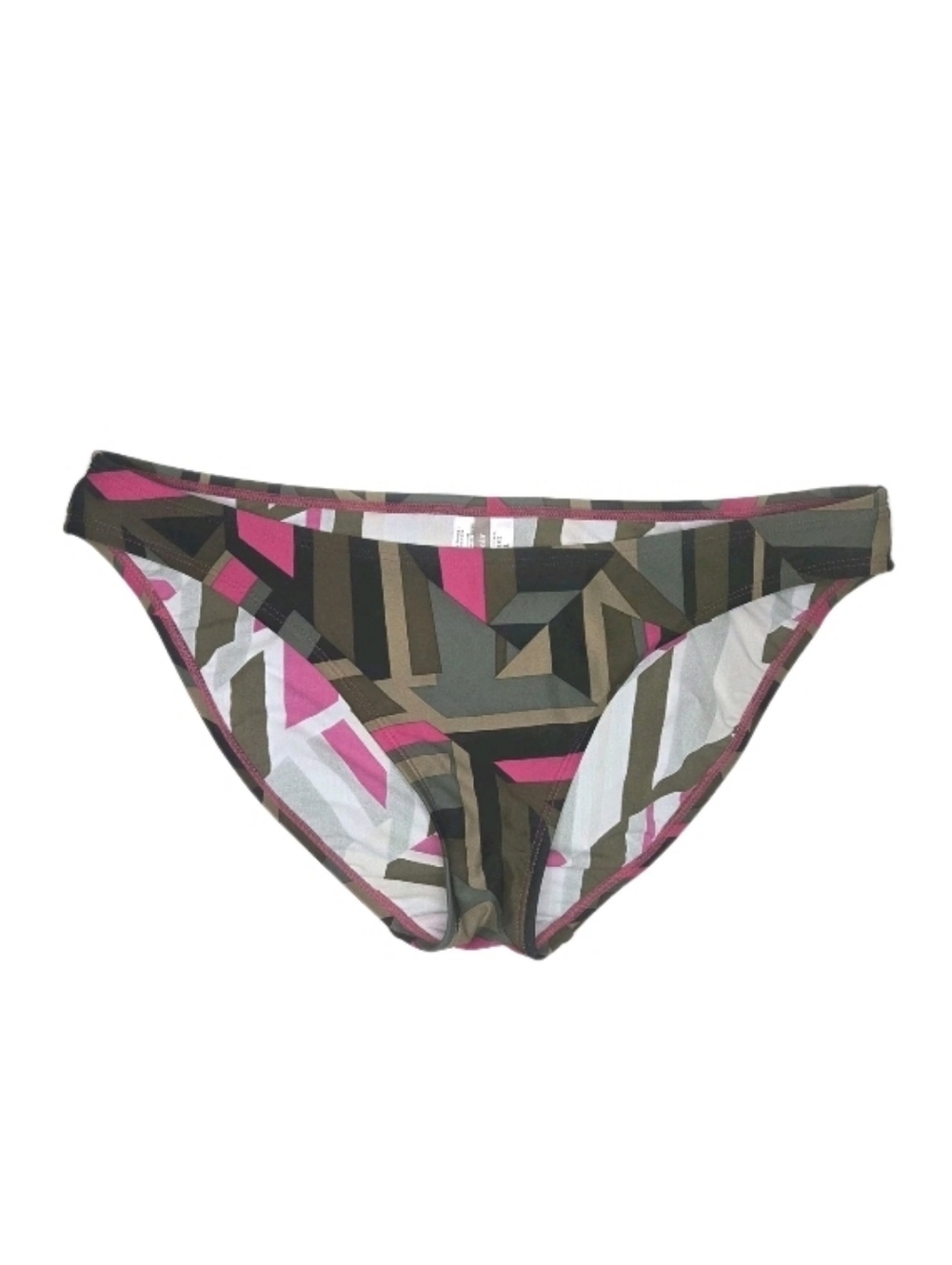 Patagonia Womens Sunamee Bikini Bottoms Size XL Olive Green Geometric Print Swim